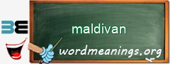 WordMeaning blackboard for maldivan